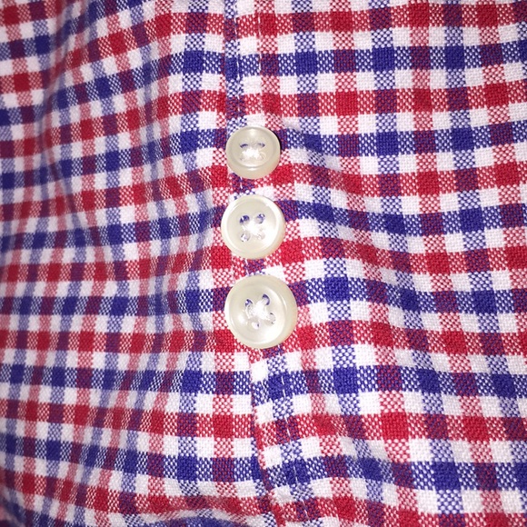 RALPH LAUREN GINGHAM CHECK RED WHITE & BLUE LONG SLEEVE SHIRT - Picture 4 of 4